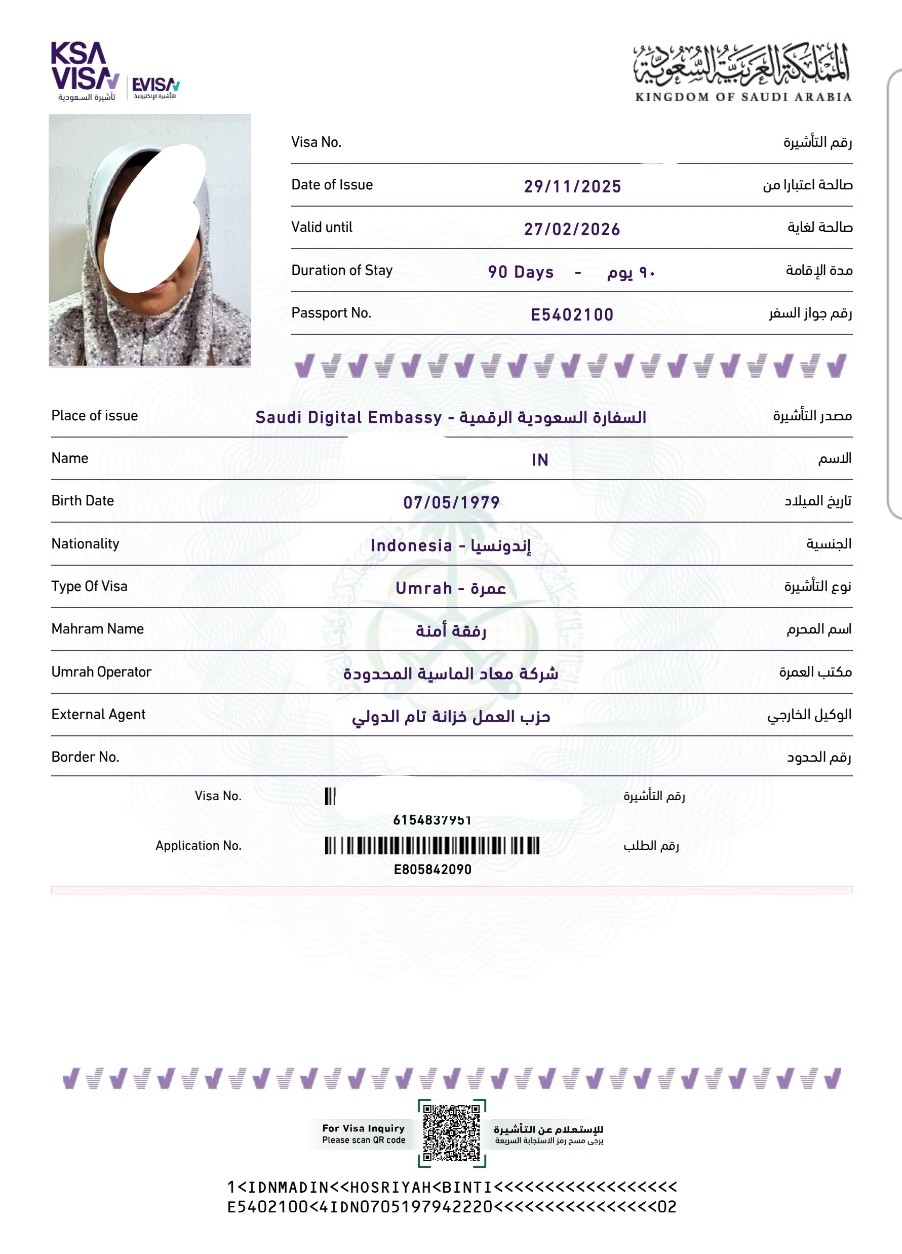Apply visa pelancong (umrah)