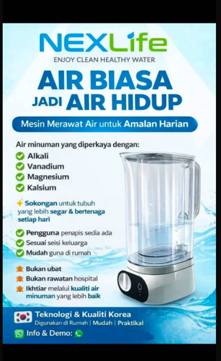 MESIN MERAWAT AIR UNTUK AMALAN HARIAN
